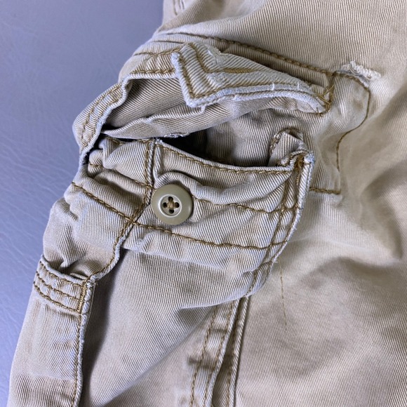 Y2K Old Navy Cargo Shorts Men's Size 32 Khaki Tan Cotton Relaxed Fit Utility* - Picture 11 of 15
